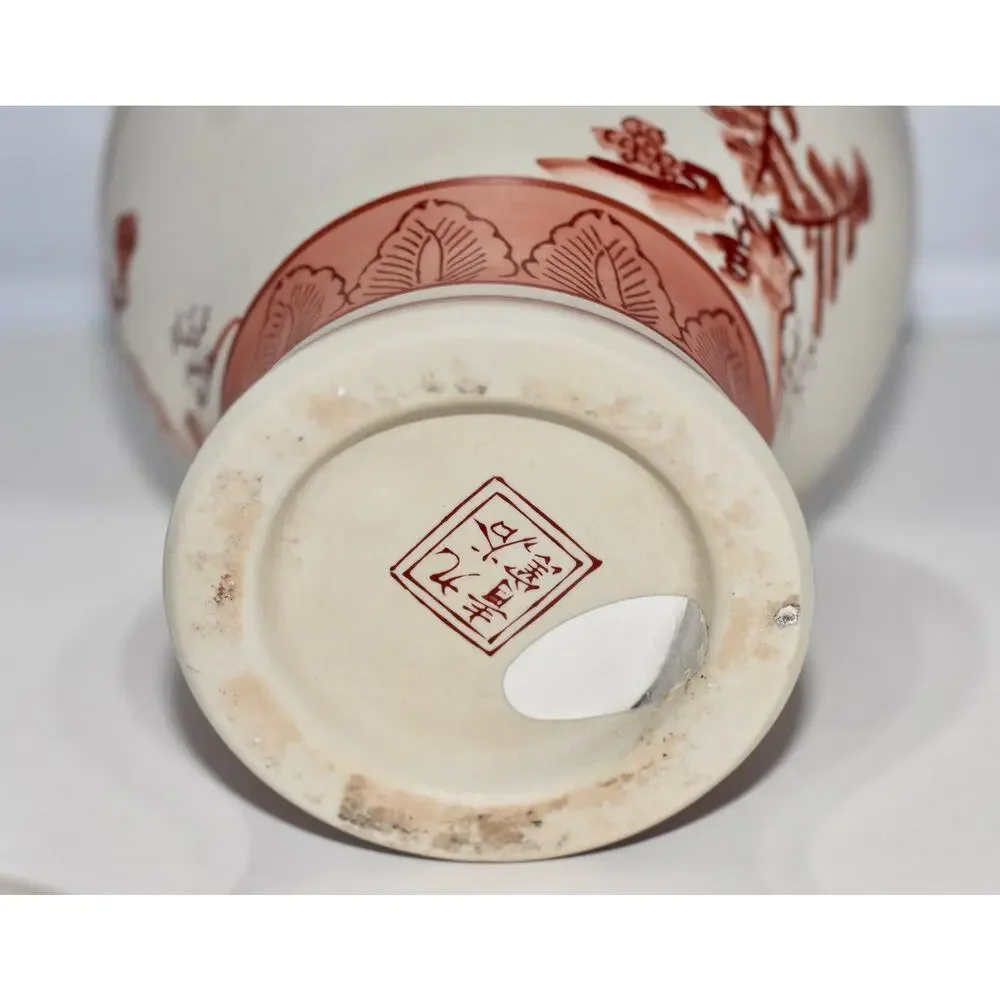 Japanese Kutani Satsuma Hand Painted Earth Wear Porcelain Ginger Jar